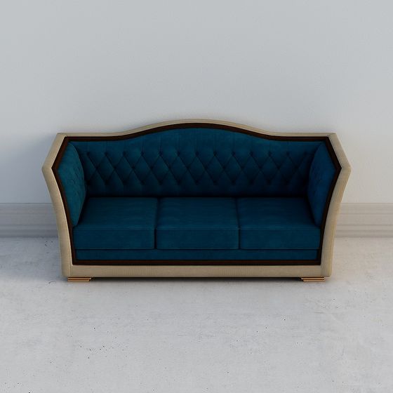 Vintage Velvet Sofa 3D model