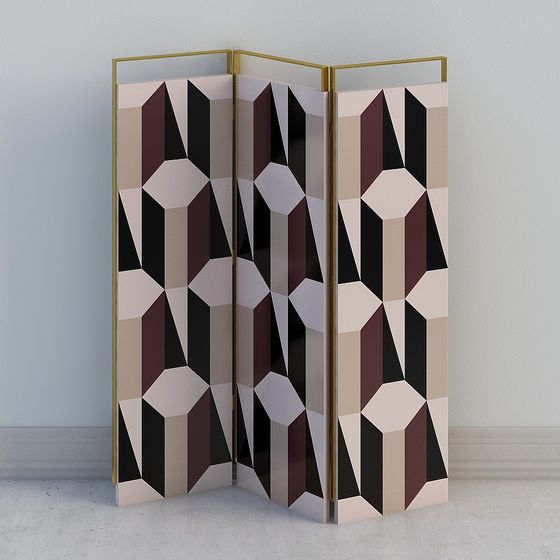 Geometric Low-Poly Room Divider 3D model