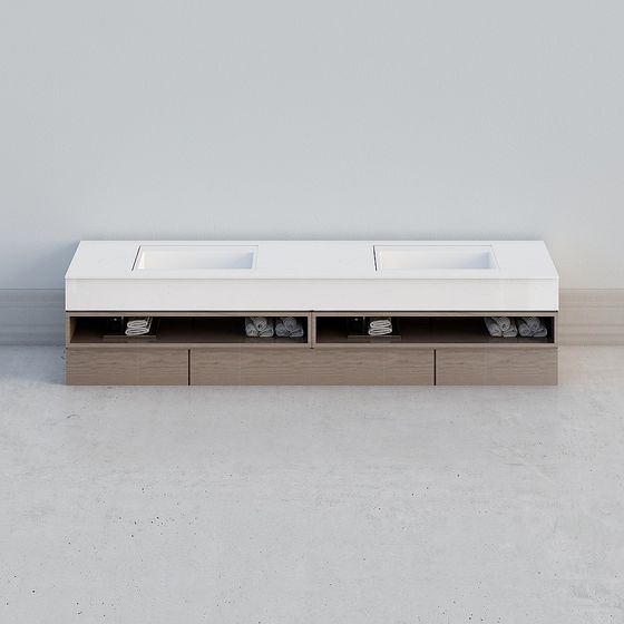 Modern Minimalist Bathroom Vanity 3D model