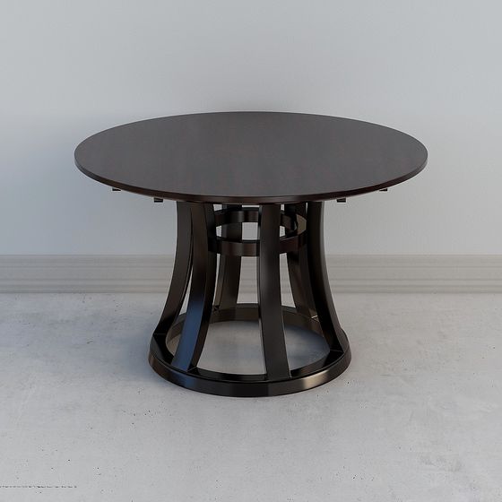 Elegant Low-Poly Round Table 3D model