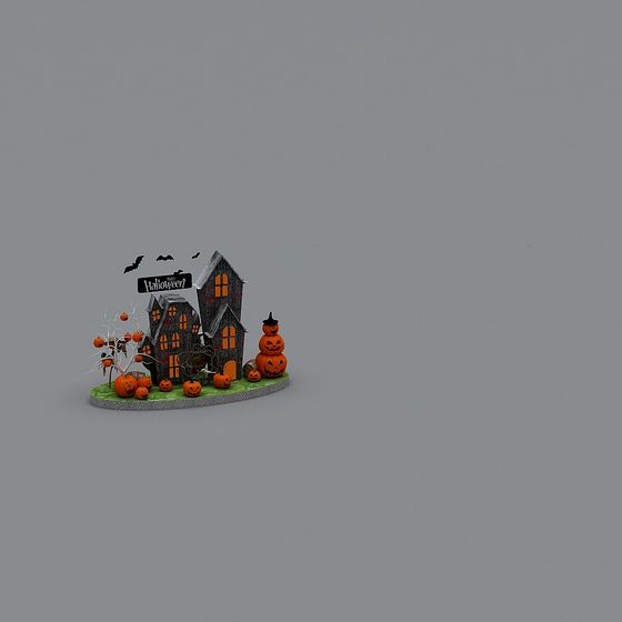 Spooky Haunted House 3D model for Halloween Fun