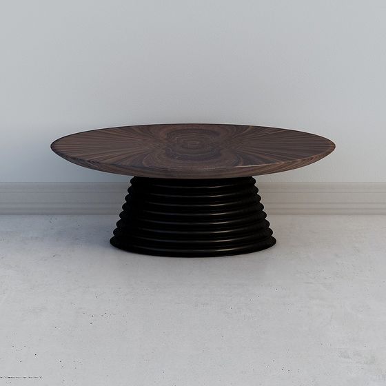 Stylish Spiral Wood Table 3D model for Interiors