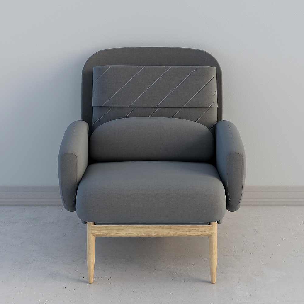 High-necked sofa single ink gray - turn down