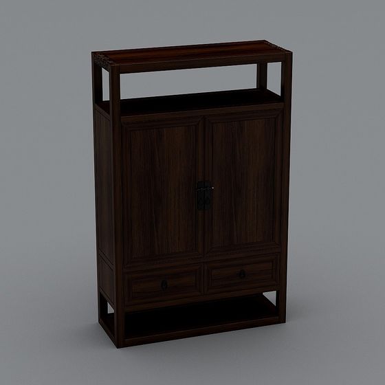 Stylish Chinese Vintage Storage Cabinet 3D model
