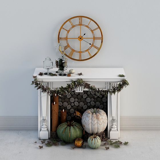 Cozy Fall Mantel 3D model