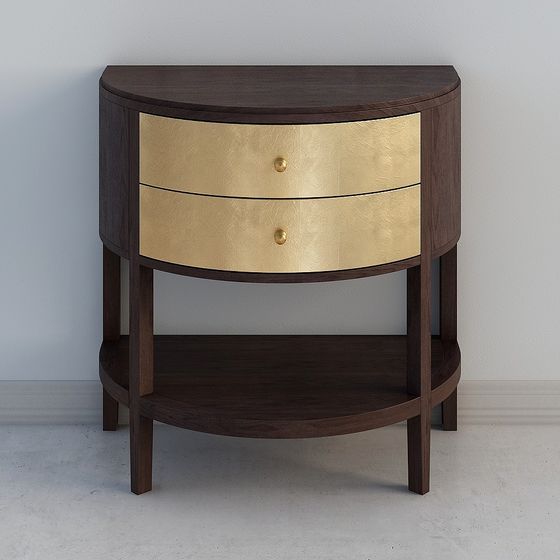 Stylish Half-Circle Nightstand 3D model