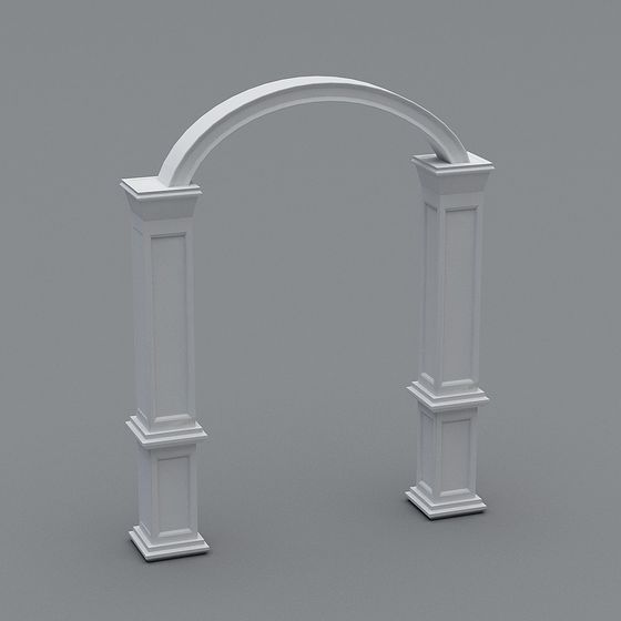 Elegant Arch 3D Model in Low-Poly Design