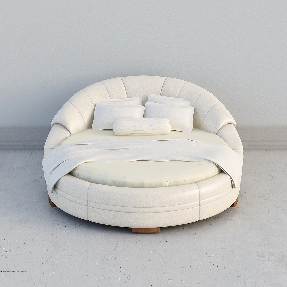 Elegant Round Bed 3D model for Modern Interiors