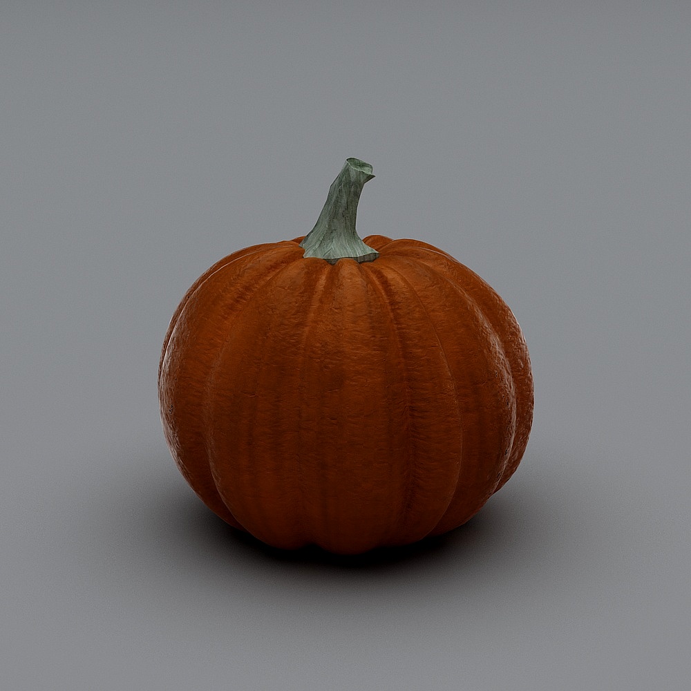 Realistic Low-Poly Pumpkin 3D Model