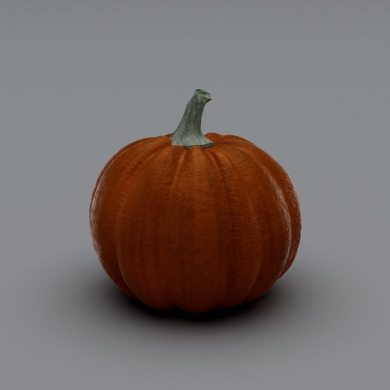 Realistic Low-Poly Pumpkin 3D Model