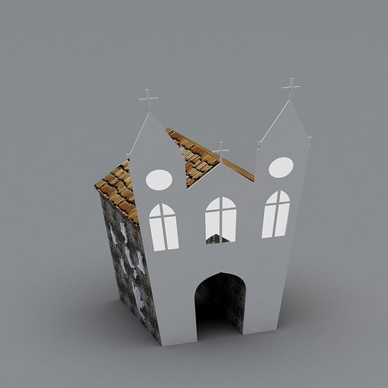 Charming Low-Poly Church 3D model