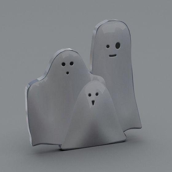 Ghost Family 3D model for Halloween Night