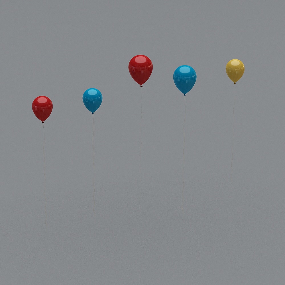 Balloon Bunch Colorful 3D model