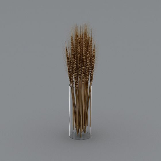Realistic Wheat Sheaf Vase 3D model