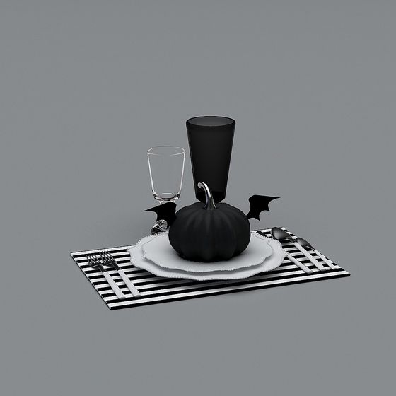Halloween Table Setting 3D model