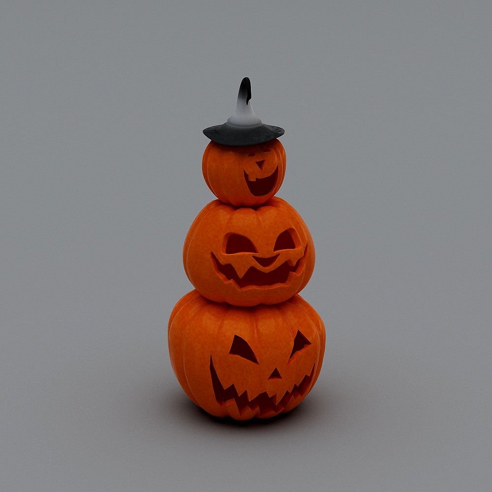 Pumpkin Stack 3D model for Halloween
