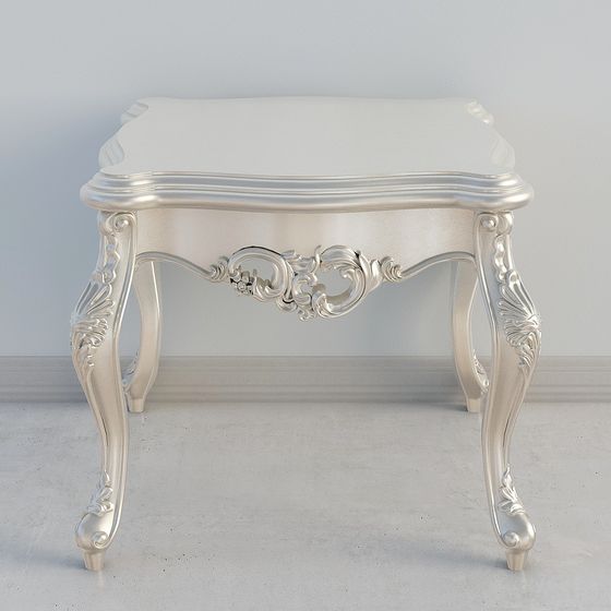Luxurious Silver Side Table 3D model