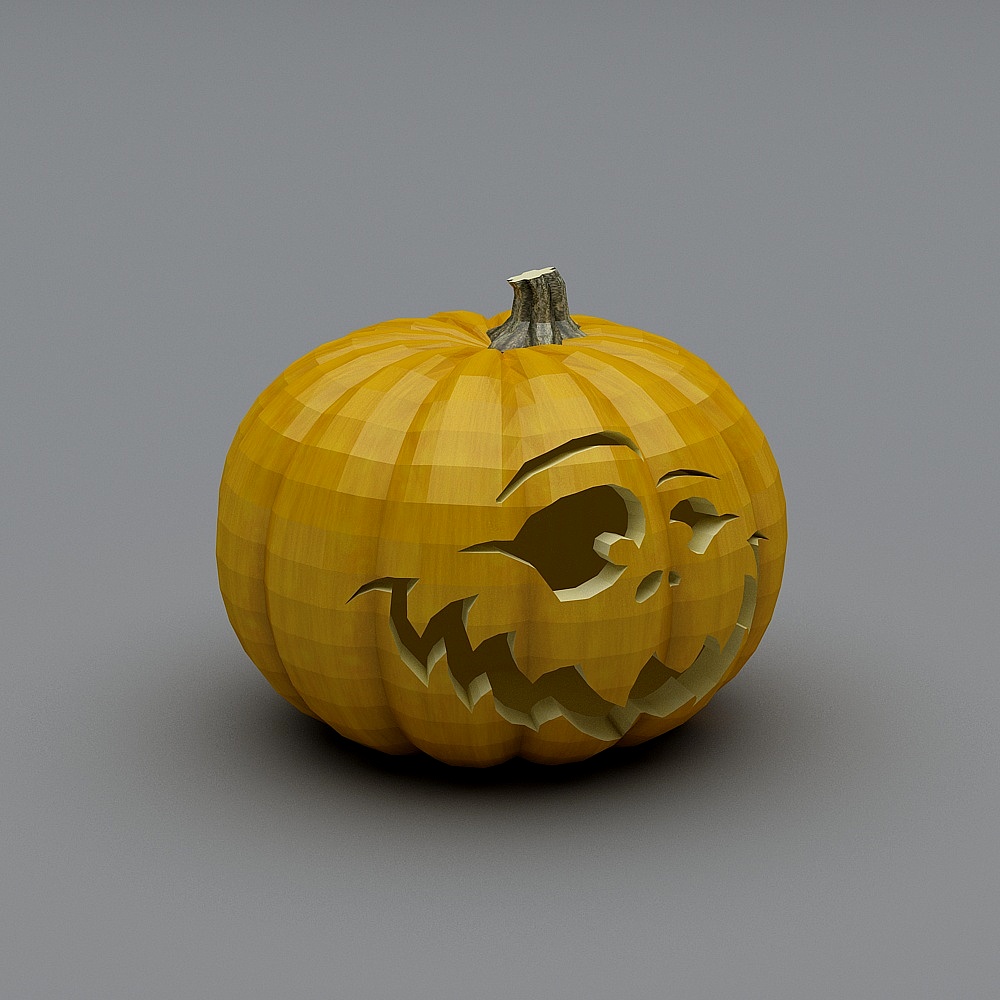 Intriguing Low-Poly Jack-o'-Lantern 3D model
