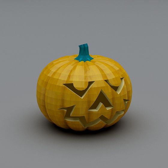 Intriguing Low-Poly Jack-o'-Lantern 3D model