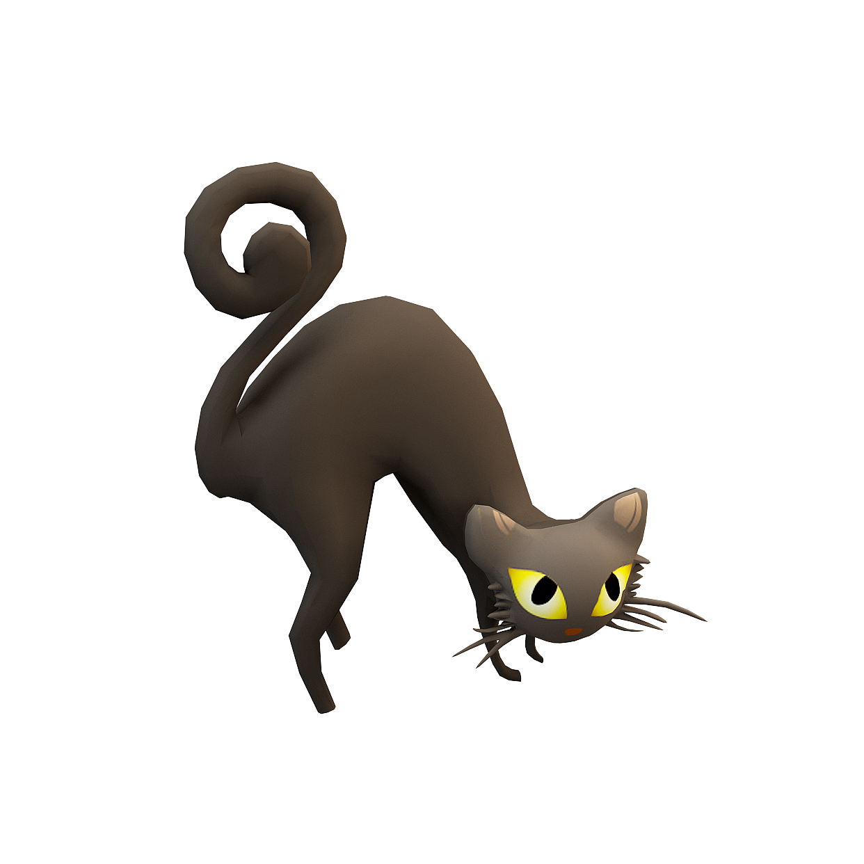 Mystical Black Cat 3D Model – Low-Poly Black Cat
