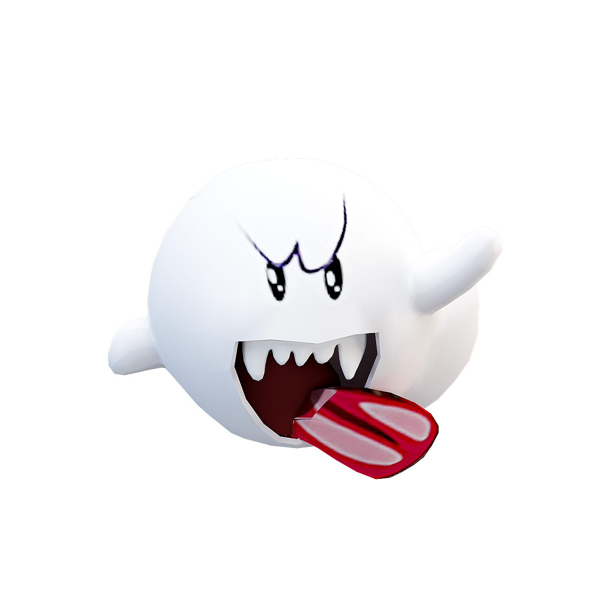 Menacing Ghost Low-Poly 3D Model – Stylized Eerie Character