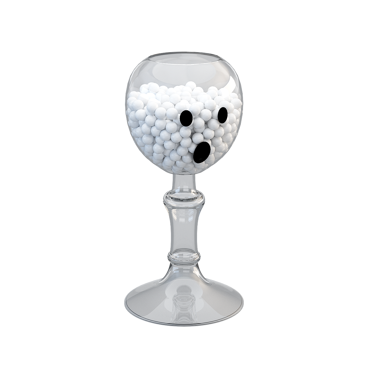 Quirky Wine Glass 3D Model – Playful Low-Poly Design