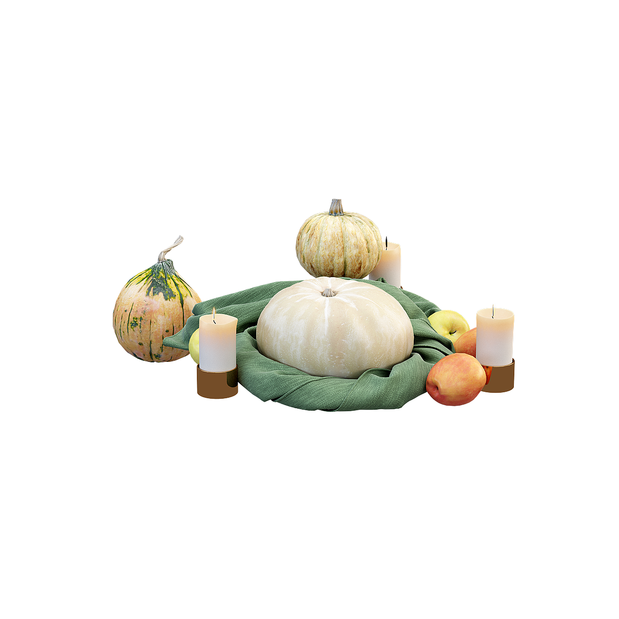 Cozy Harvest Display 3D Model - Seasonal Low-Poly Decor