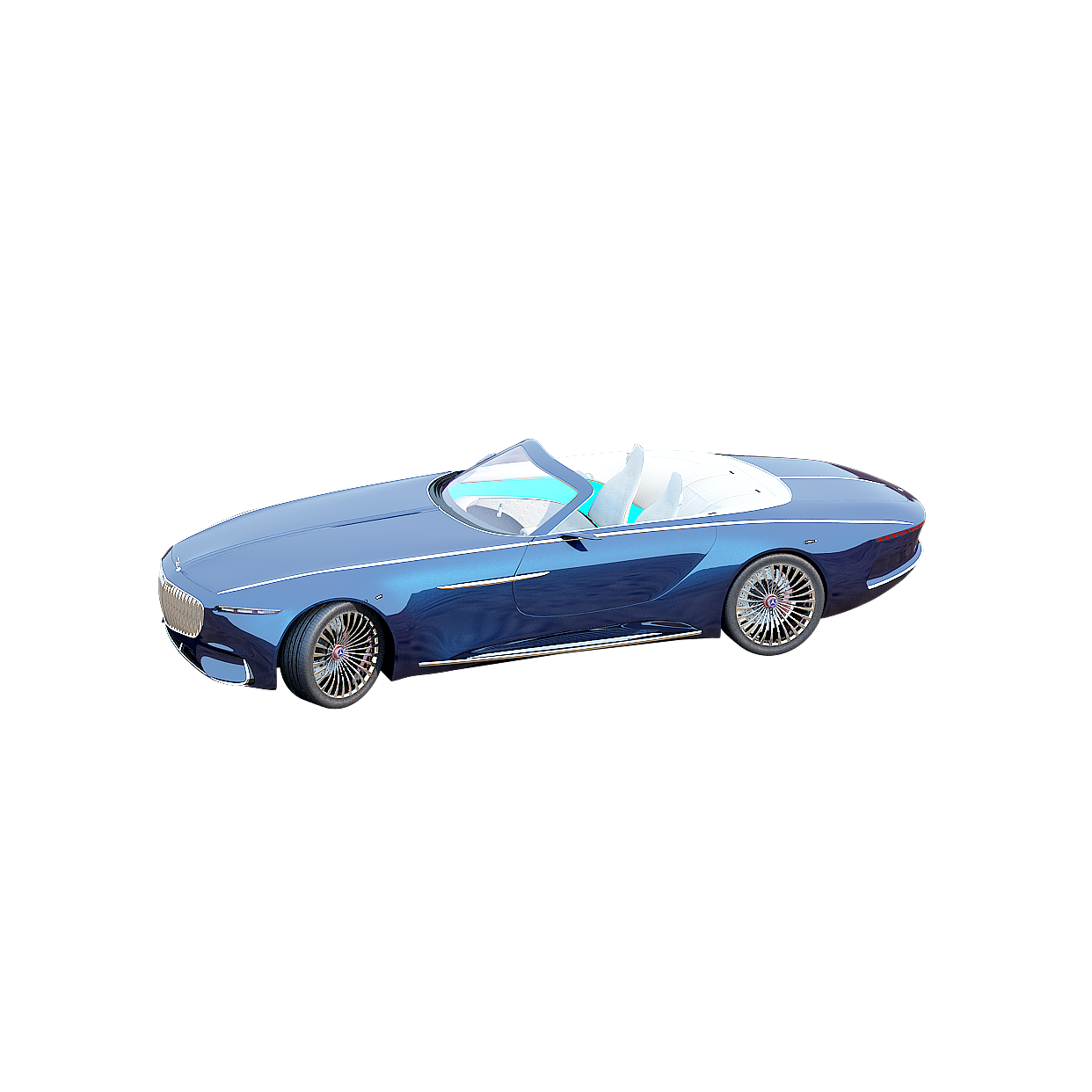 Visionary Roadster 3D Model – Futuristic Navy Blue Car