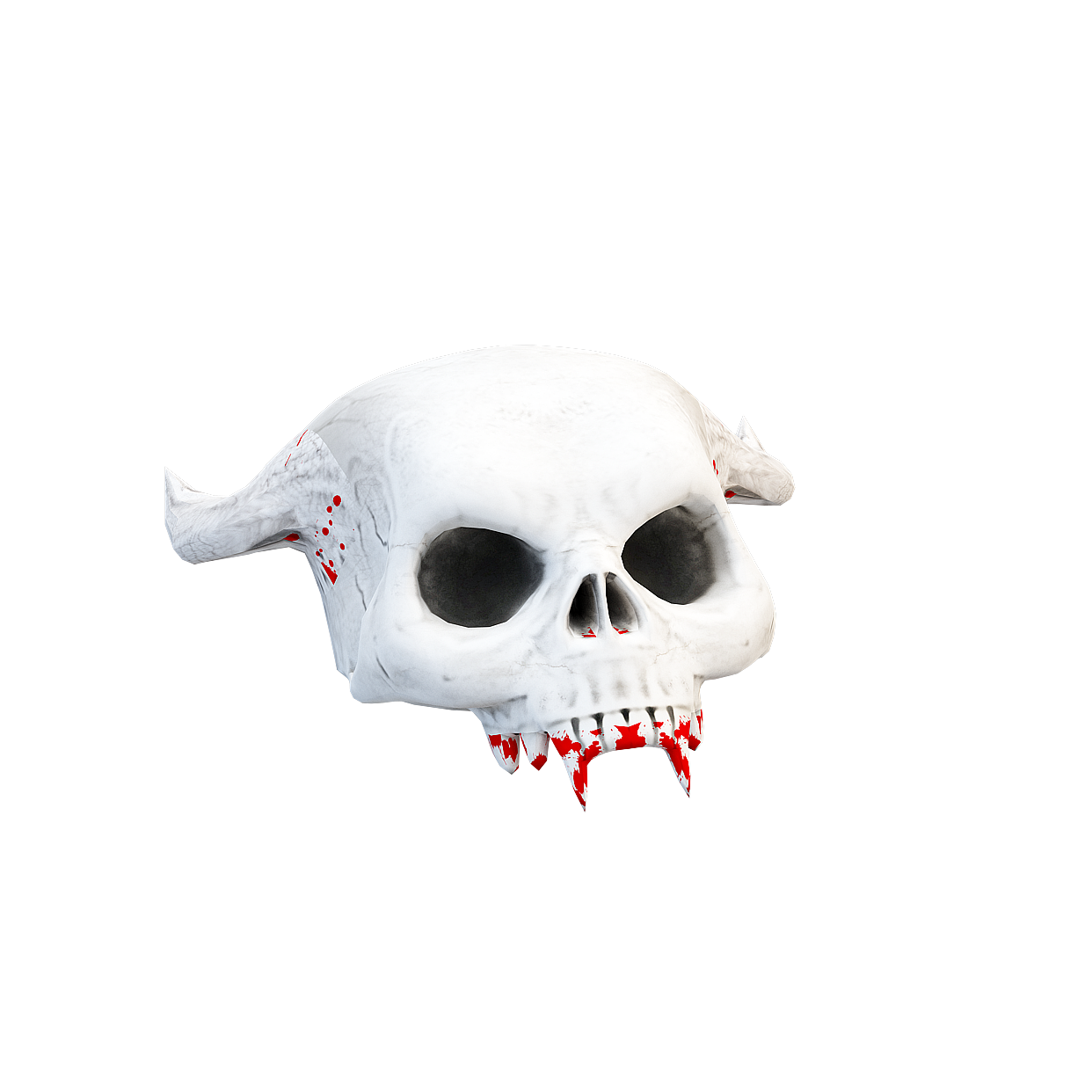 Blood-Splattered Skull 3D Model – Horror Skull Design