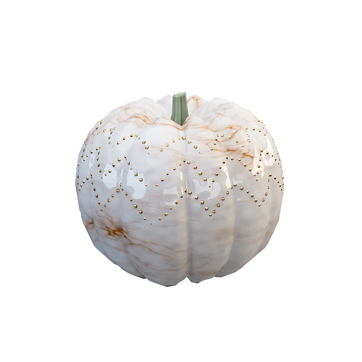 Charming Low-Polygon Pumpkin 3D Model – Marble Texture
