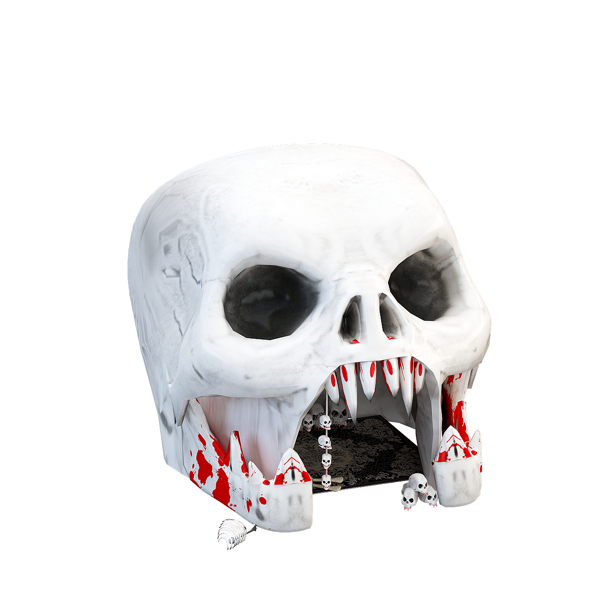 Bloodfang Skull 3D Model – Low-Poly Horror Skull