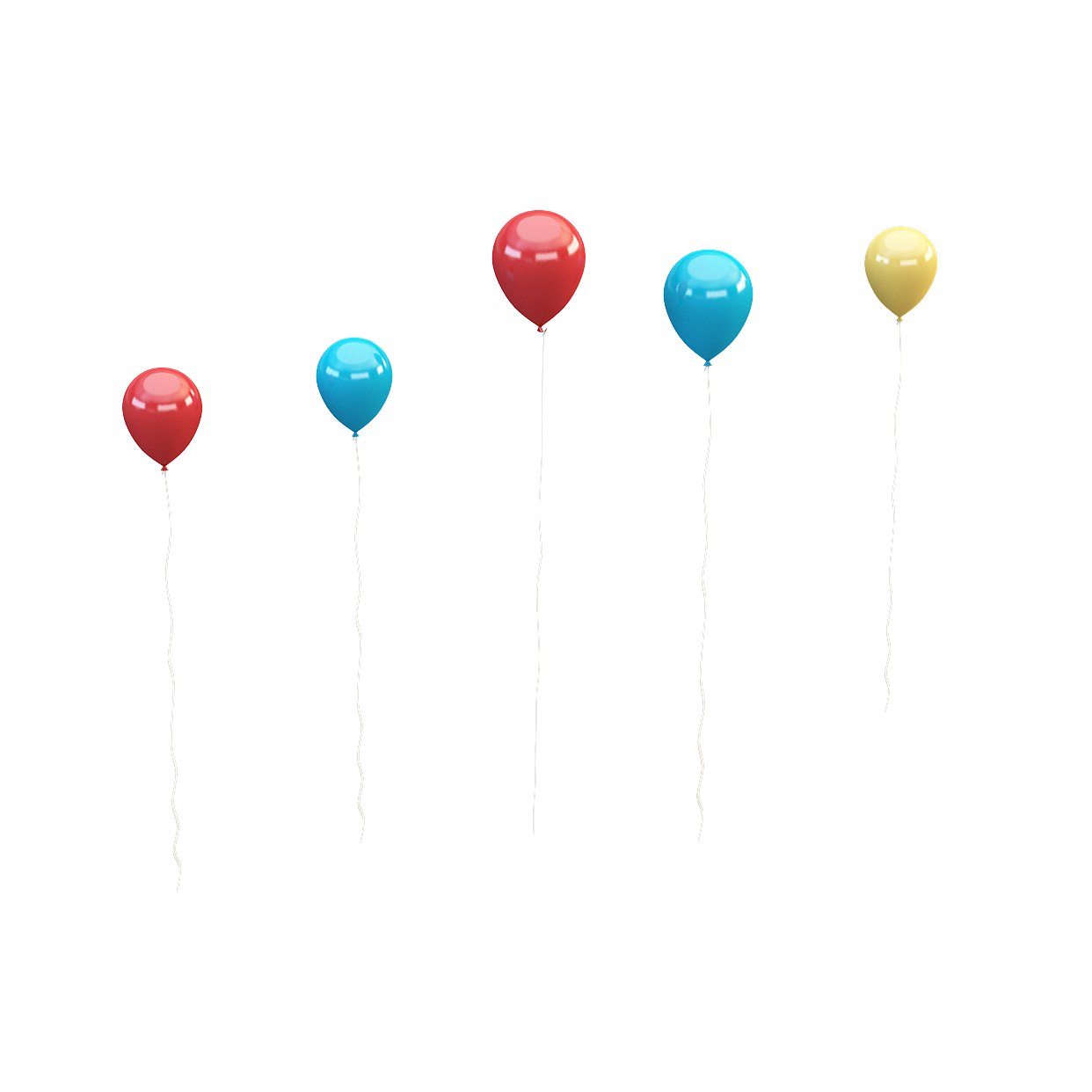 Balloon Bunch Colorful 3D Model – Vibrant Latex Balloons
