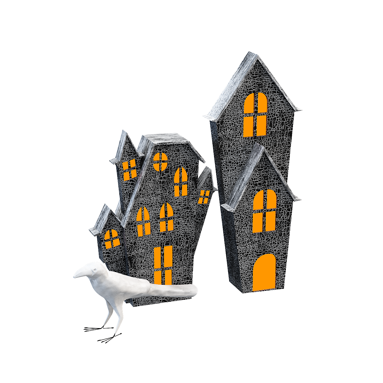 Ghostly Castle 3D Model – Eerie Low-Poly Architecture