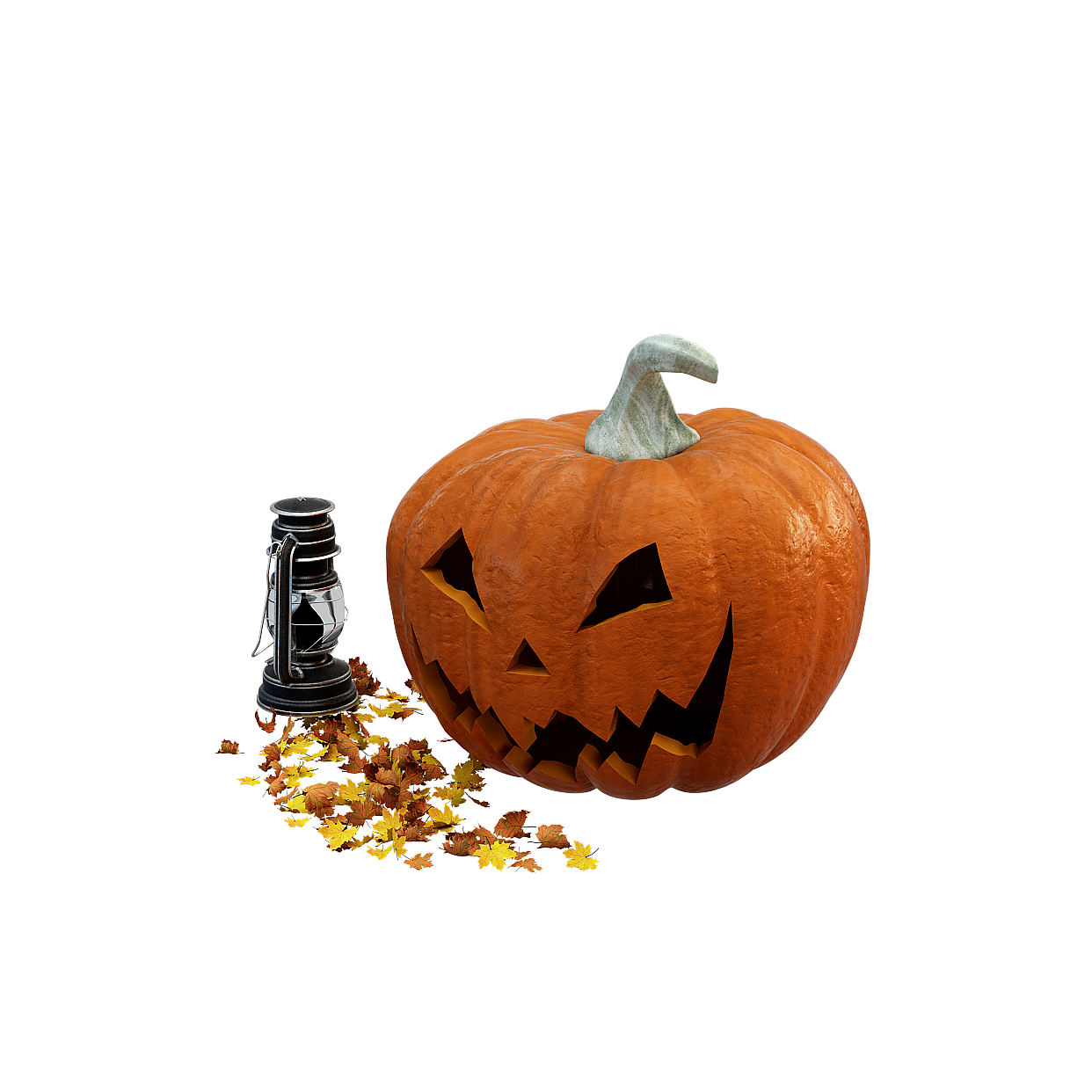 Halloween Pumpkin Spooky Decor 3D Model – Low-Poly Pumpkin