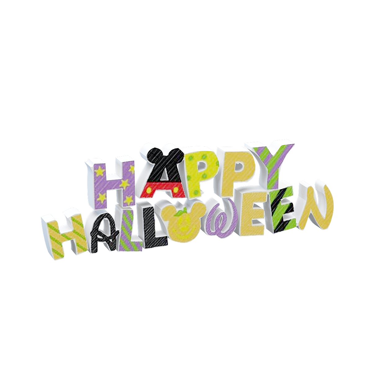 Halloween Happy Halloween 3D Model – Colorful Low-Poly Design