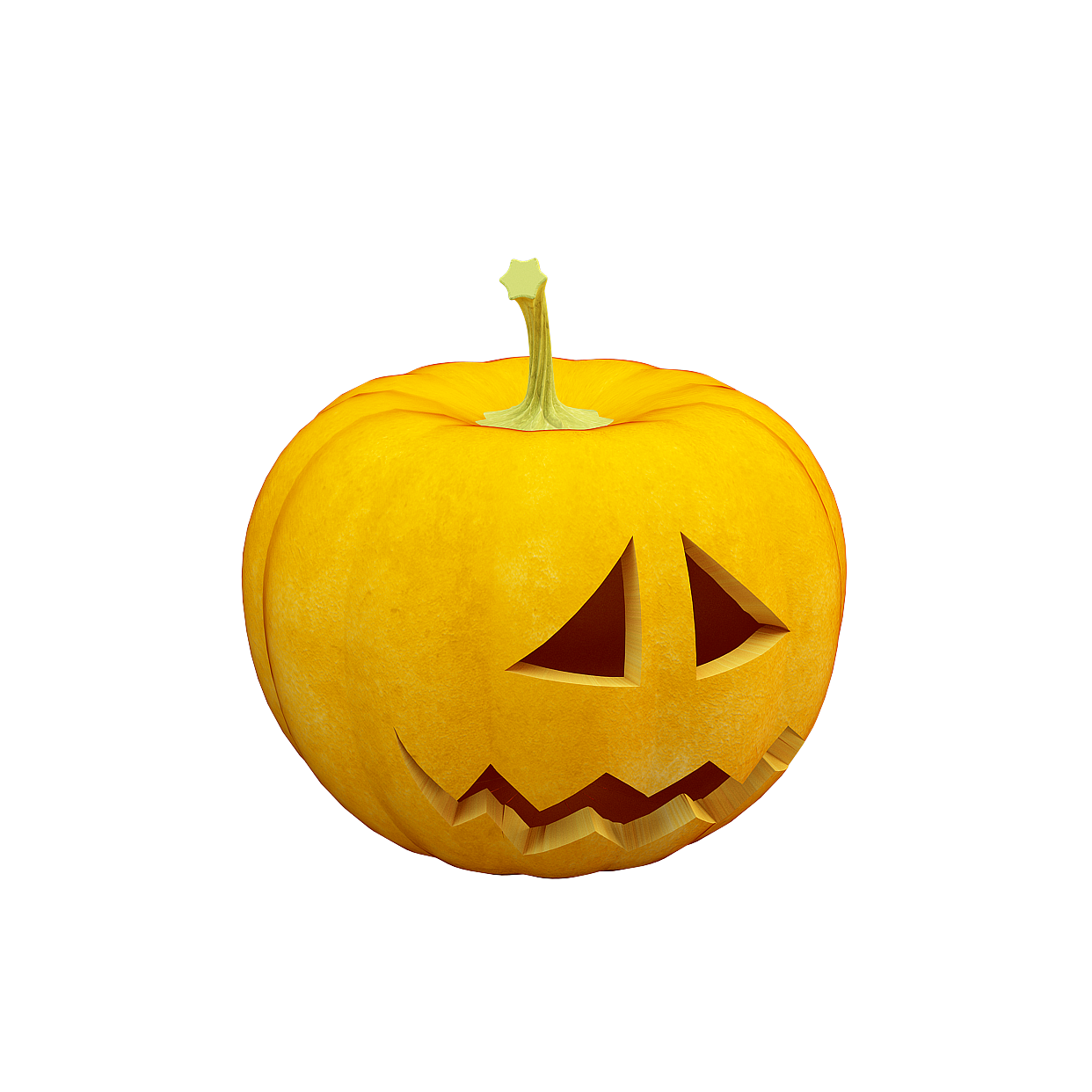 Halloween Jack-O'-Lantern 3D Model – Low-Poly Orange Pumpkin