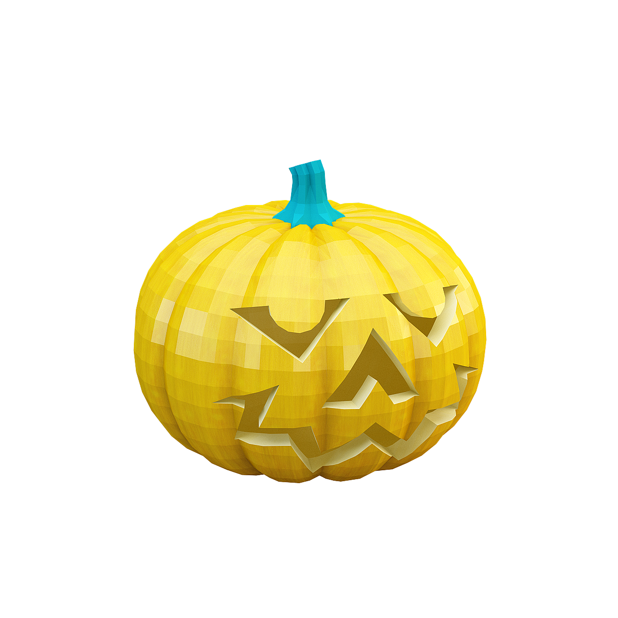 Low-Poly Jack-o'-Lantern 3D Model – Halloween Pumpkin