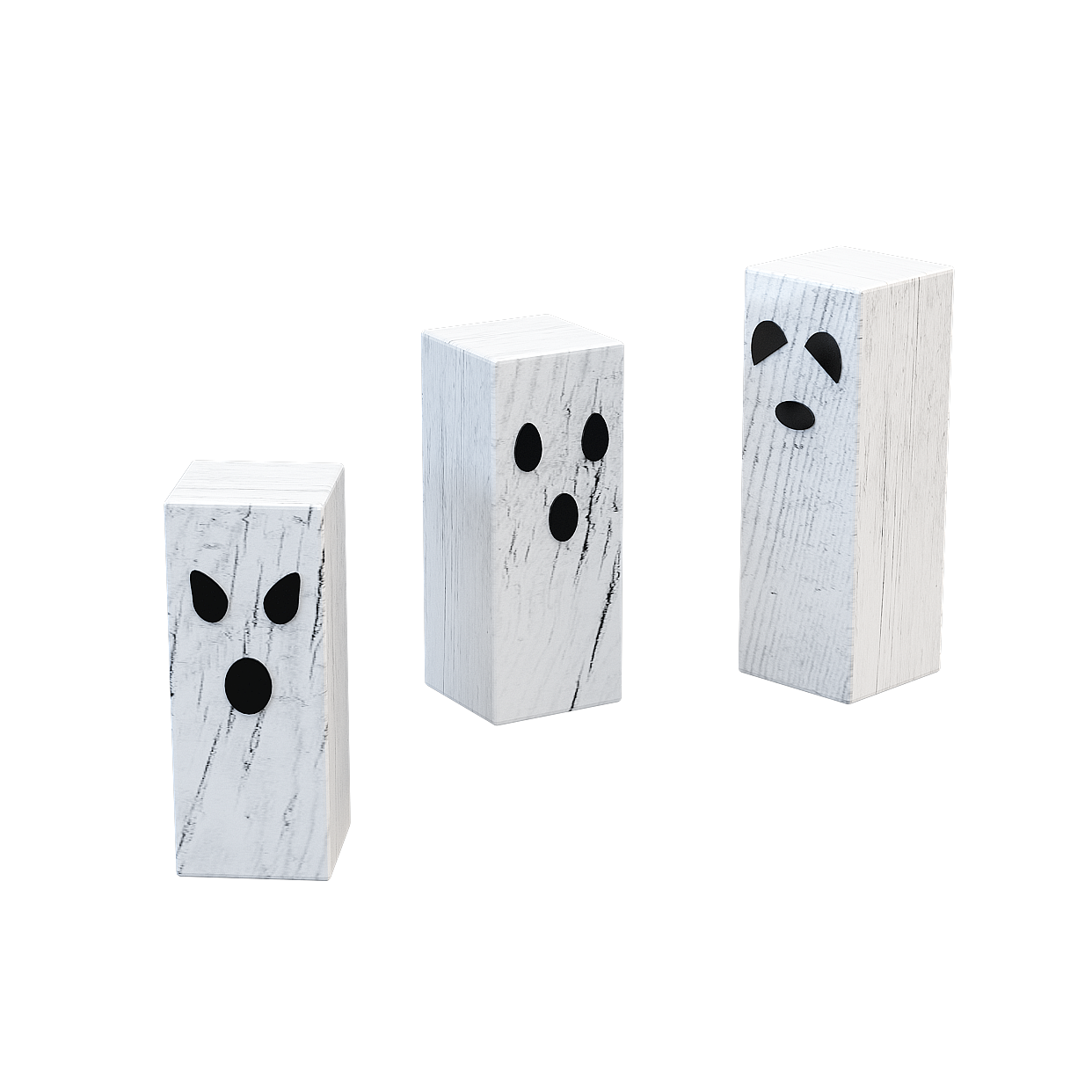 Ghostly Blocks Spooky Halloween 3D Model – Marble Texture