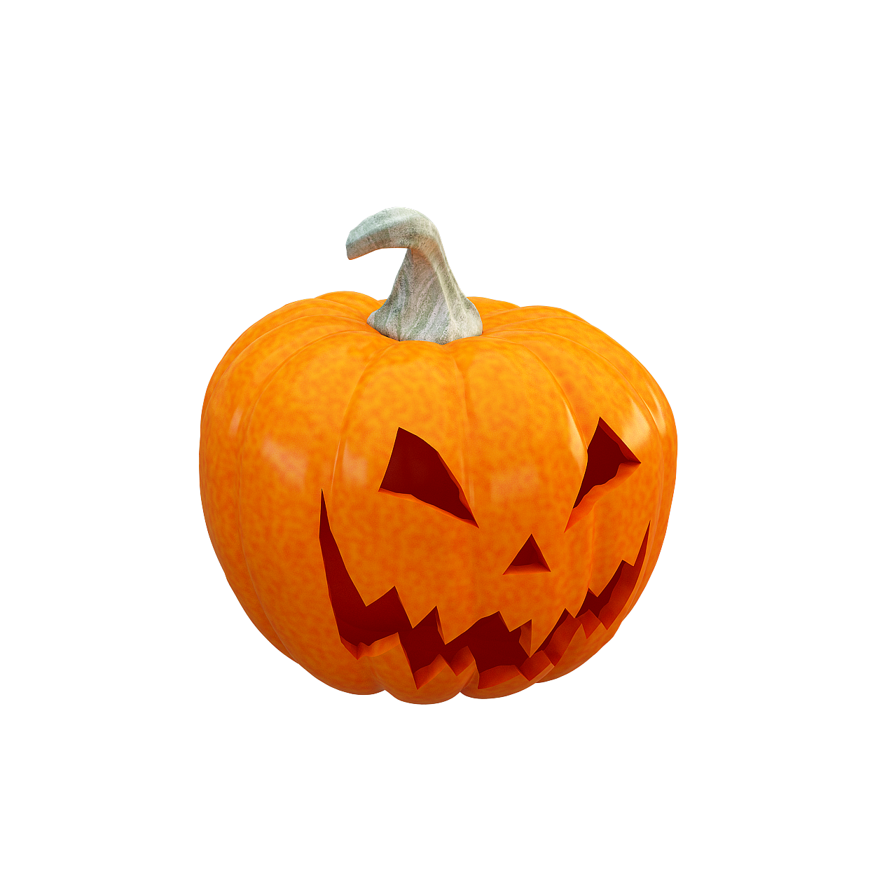 Halloween Pumpkin Low-Poly 3D Model – Carved Orange Design