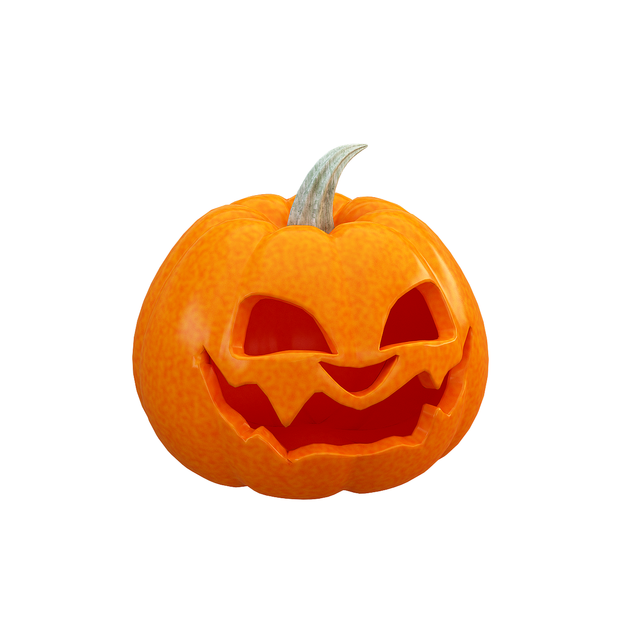 Halloween Jack-O'-Lantern 3D Model – Glowing Pumpkin