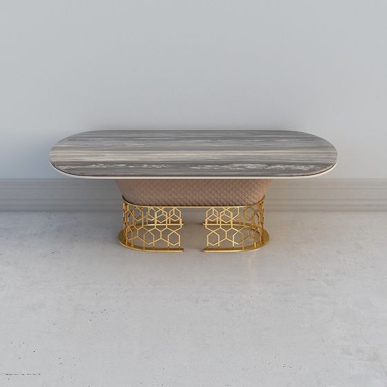Elegant Oval Table 3D model for Modern Aesthetics