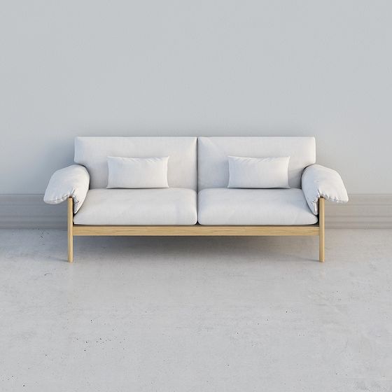 Minimalist Low-Poly Sofa 3D model