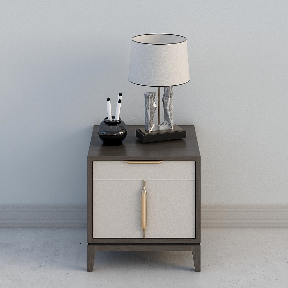 Stylish Nightstand 3D model for Contemporary Interiors
