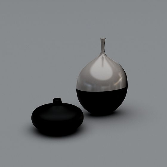 Elegant Vase Set 3D model