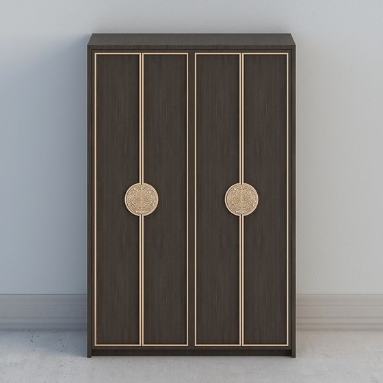 Elegant Chinese Wardrobe 3D model