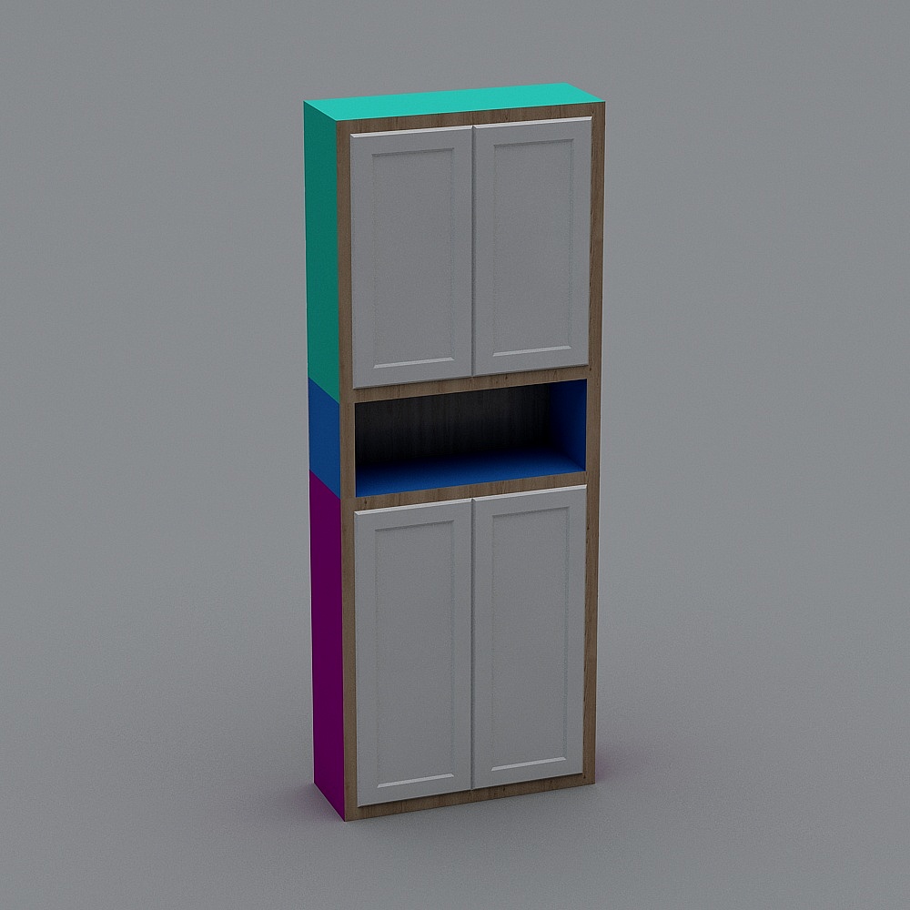 Stylish Low-Poly Storage Cabinet 3D model