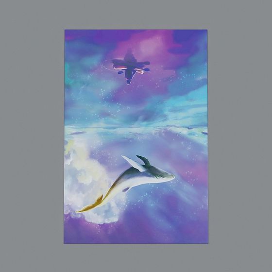 Whale and Airplane Fantasy 3D Model for Imaginative Projects