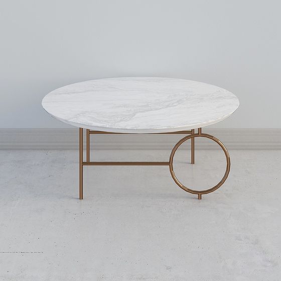 Elegant Round Table 3D model with Marble Finish