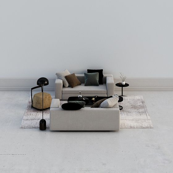 Minimalist Living Room Set 3D model