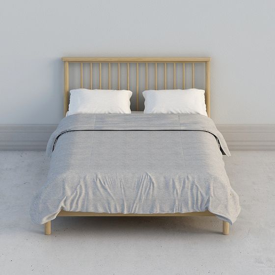Modern Low-Polygon Bed Frame 3D model